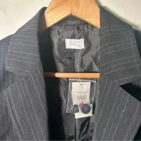 NWT Suzy Shier Pin Stripe Structured Blazer 7 CORPORATECORE - Picture 5 of 6